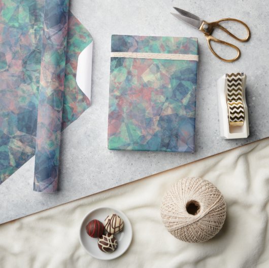 くしゃくしゃになったサンセットブルー ラッピングペーパー (クラフト)