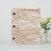 くしゃくしゃになったノート型文字頭 (スタンド正面)