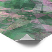 くしゃくしゃになった春の緑のテクスチャ ポスター (角)