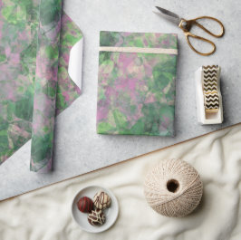 くしゃくしゃになった春の緑のテクスチャ ラッピングペーパー