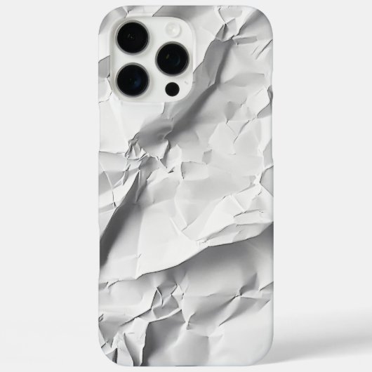くしゃくしゃになった白い紙のテクスチモダンャの電話ケース Case-Mate iPhoneケース (裏面)
