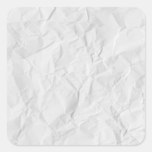 くしゃくしゃになった白い紙 スクエアシール (正面)