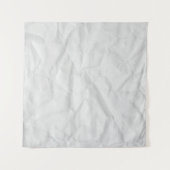 くしゃくしゃになった白い紙:テクスチャ付きの背景 タペストリー (正面(横))