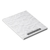 くしゃくしゃになった白紙のテクスチパーソナライズされたャ名 ノートパッド (アングル)