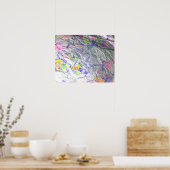 くしゃくしゃになった紙落書き抽象芸術モダンアートプリント ポスター (キッチン)