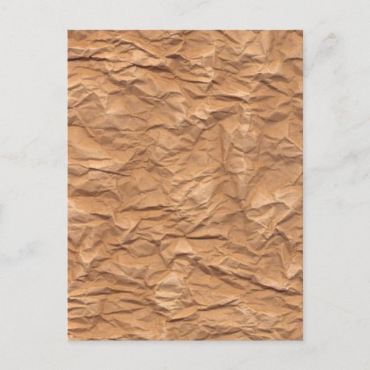 くしゃくしゃになった茶色の紙 ポストカード (正面)