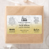 くしゃくしゃになった金ゴールドオンマーブル顔血清 ラベル (インサイチュ)