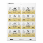 くしゃくしゃになった金ゴールドオンマーブル顔血清 ラベル (フルシート)