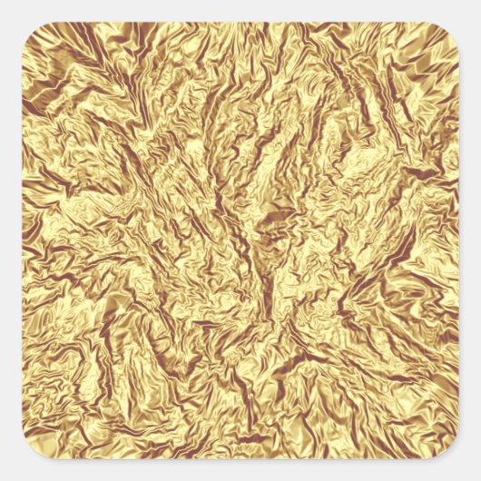 くしゃくしゃになった金ゴールド スクエアシール (正面)
