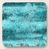 くしゃくしゃになった青いネオン紙 コースター (正面)