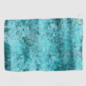 くしゃくしゃになった青いネオン紙 ゴルフタオル (横)