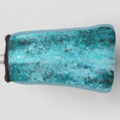 くしゃくしゃになった青いネオン紙 ゴルフヘッドカバー (正面)