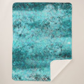 くしゃくしゃになった青いネオン紙 シェルパブランケット (正面)