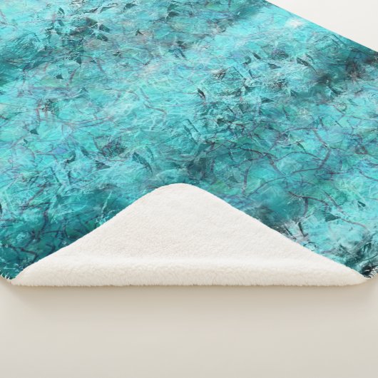 くしゃくしゃになった青いネオン紙 シェルパブランケット (3/4)