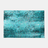 くしゃくしゃになった青いネオン紙 ドアマット (正面)