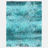 くしゃくしゃになった青いネオン紙 フリースブランケット (正面)