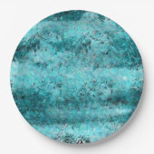 くしゃくしゃになった青いネオン紙 ペーパープレート (正面)