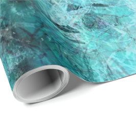 くしゃくしゃになった青いネオン紙 ラッピングペーパー