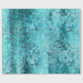 くしゃくしゃになった青いネオン紙 ラッピングペーパー (フラット)