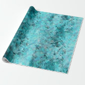 くしゃくしゃになった青いネオン紙 ラッピングペーパー (アンロールド)