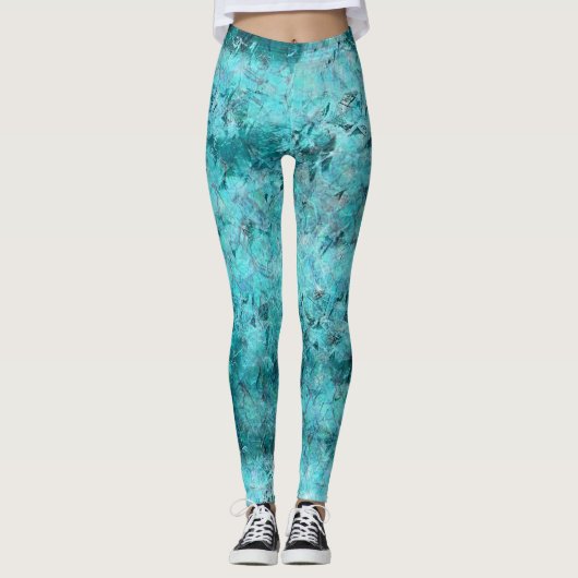 くしゃくしゃになった青いネオン紙 レギンス (正面)