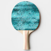 くしゃくしゃになった青いネオン紙 卓球ラケット (裏面)