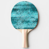 くしゃくしゃになった青いネオン紙 卓球ラケット (正面)
