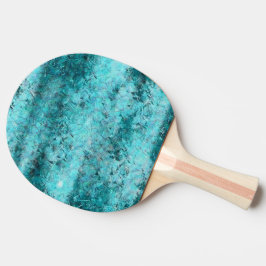 くしゃくしゃになった青いネオン紙 卓球ラケット