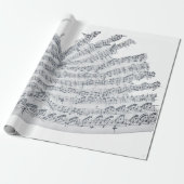 くしゃくしゃのヴィンテージのすすの手書きのメロディ ラッピングペーパー (アンロールド)