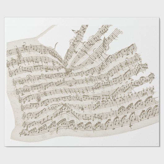 くしゃくしゃのヴィンテージの手書きメロディー ラッピングペーパー (フラット)