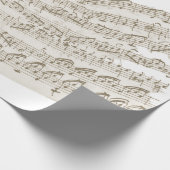 くしゃくしゃのヴィンテージの手書きメロディー ラッピングペーパー (角)
