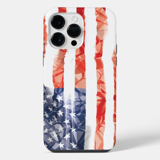 くしゃくしゃの古いアメリカ国旗 iPhoneケース (裏面)