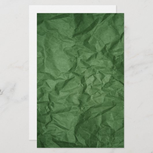 くしゃくしゃの緑の紙テクスチャ文房具 便箋 (正面/裏面)