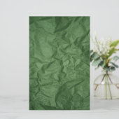 くしゃくしゃの緑の紙テクスチャ文房具 便箋 (スタンド正面)