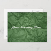 くしゃくしゃの緑の紙テクスチャ空のはがき ポストカード (正面/裏面)