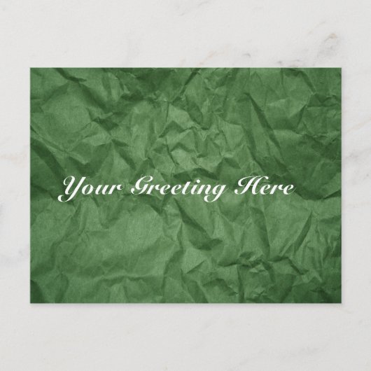 くしゃくしゃの緑の紙テクスチャ空のはがき ポストカード (正面)