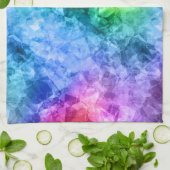 くしゃくしゃの青いテクスチャ キッチンタオル (折り畳み)