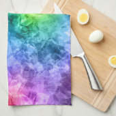 くしゃくしゃの青いテクスチャ キッチンタオル (四つ折り)