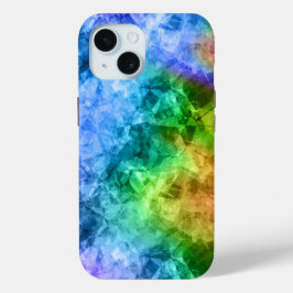 くしゃくしゃの青いテクスチャ iPhone 15ケース