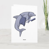 くしを持った美容師としてのイルカ カード (裏面)