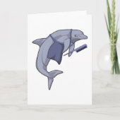 くしを持った美容師としてのイルカ カード (正面)