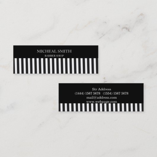 くし型ヘアサロンプロフェッショナルカバーミニ スキニー名刺 (正面/裏面)