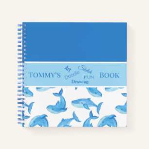 くじら あなたの名前 海 海の生活 子供のスケッチ ノートブック