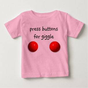 くすくす笑いのために押して下さい ベビーTシャツ