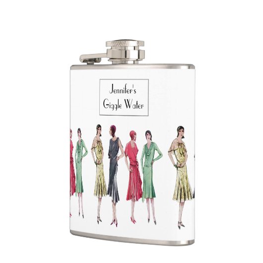 "くすくす笑い水" 20年代の俗語ジャズ年齢のフラッパー フラスク (左)