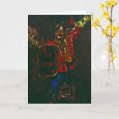 くすくす笑い、ハロウィンのピエロ カード (黄色い花)