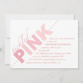 くすぐったピンクのベビーガーモダンルベビーシャワー 招待状 (正面)