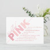 くすぐったピンクのベビーガーモダンルベビーシャワー 招待状 (スタンド正面)