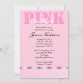 くすぐったピンクのベビーガールシャワー、かわいい 招待状 (正面)