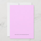 くすぐったピンクのベビーガールシャワー、かわいい 招待状 (裏面)